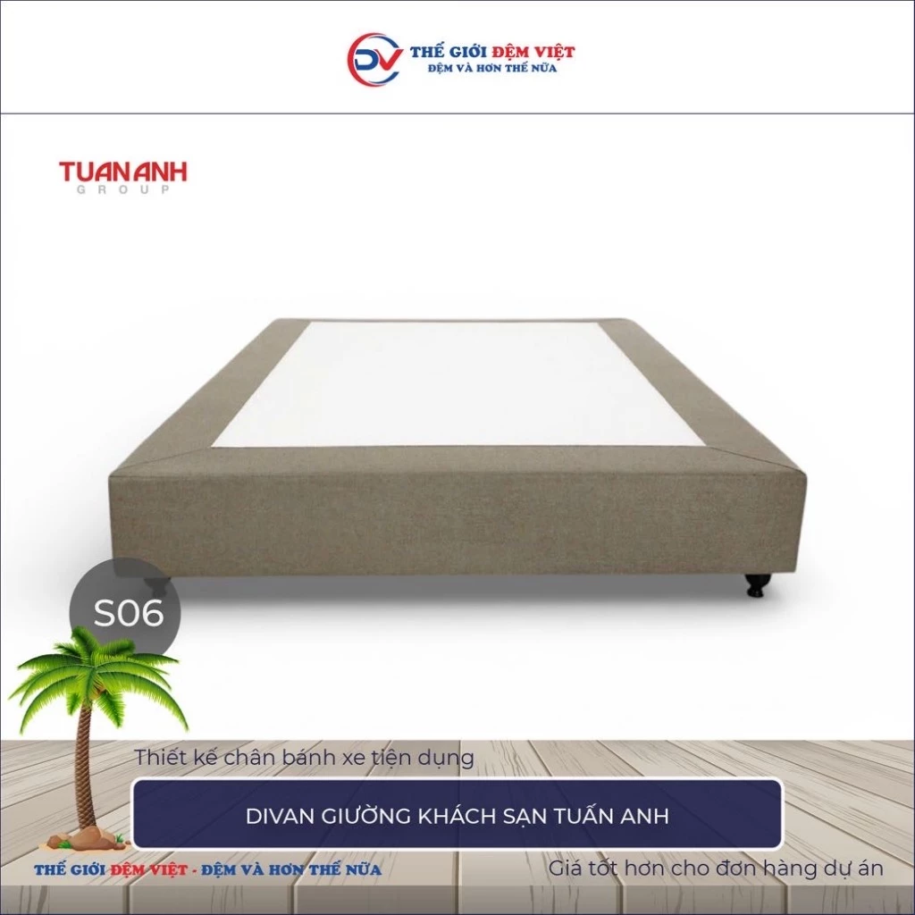 Divan giường khách sạn Tuấn Anh vải Canvas